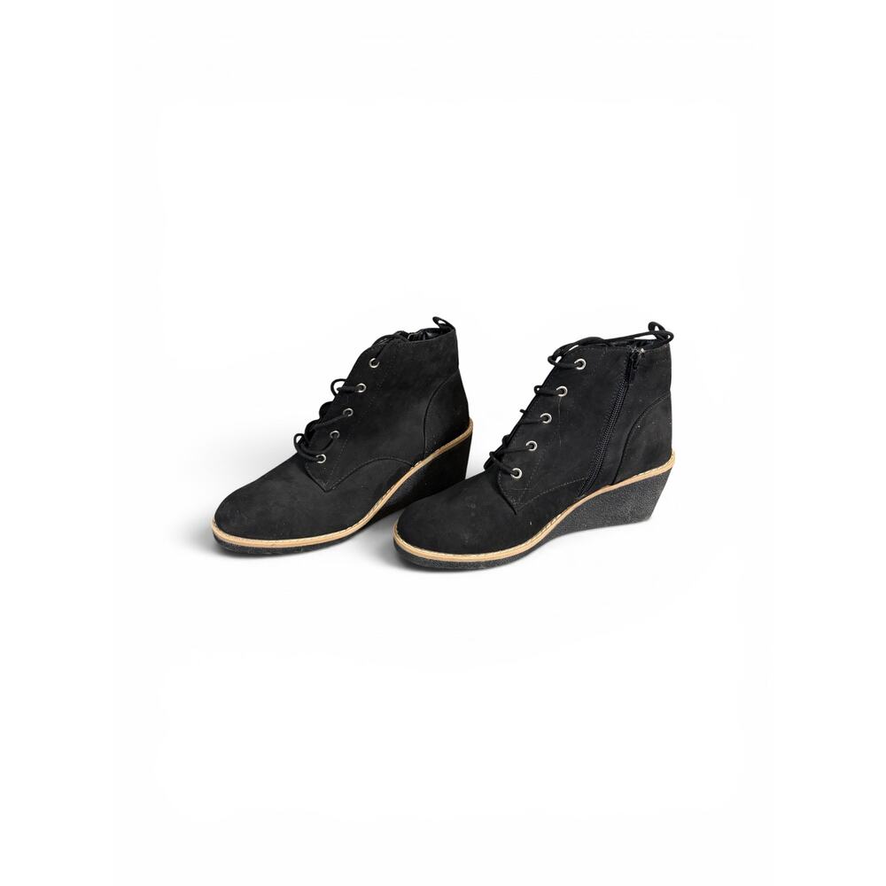 a.n.a A New Approach Black Memory Foam Wedge Ankle Boots Size 8.5 - Picture 5 of 6